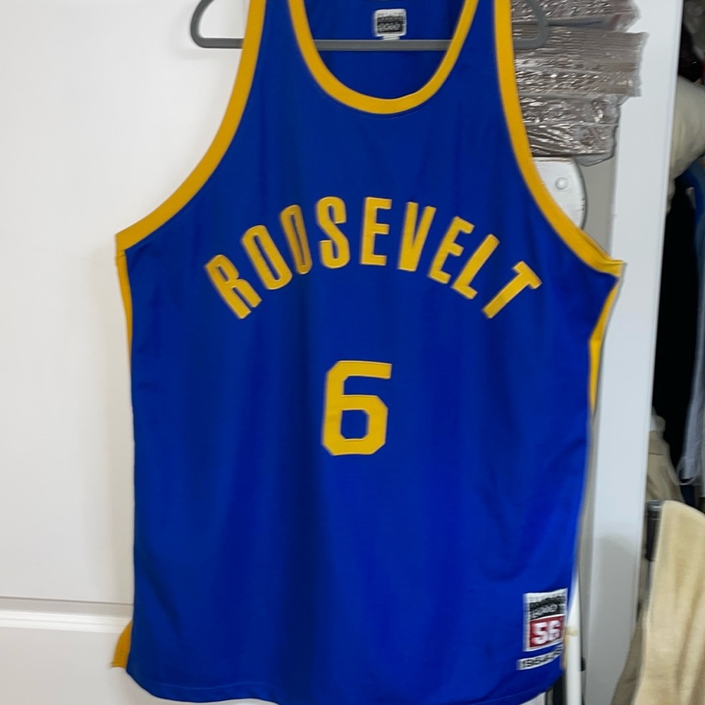 Roosevelt Dr J  “Erving” Blue and Yellow Jersey